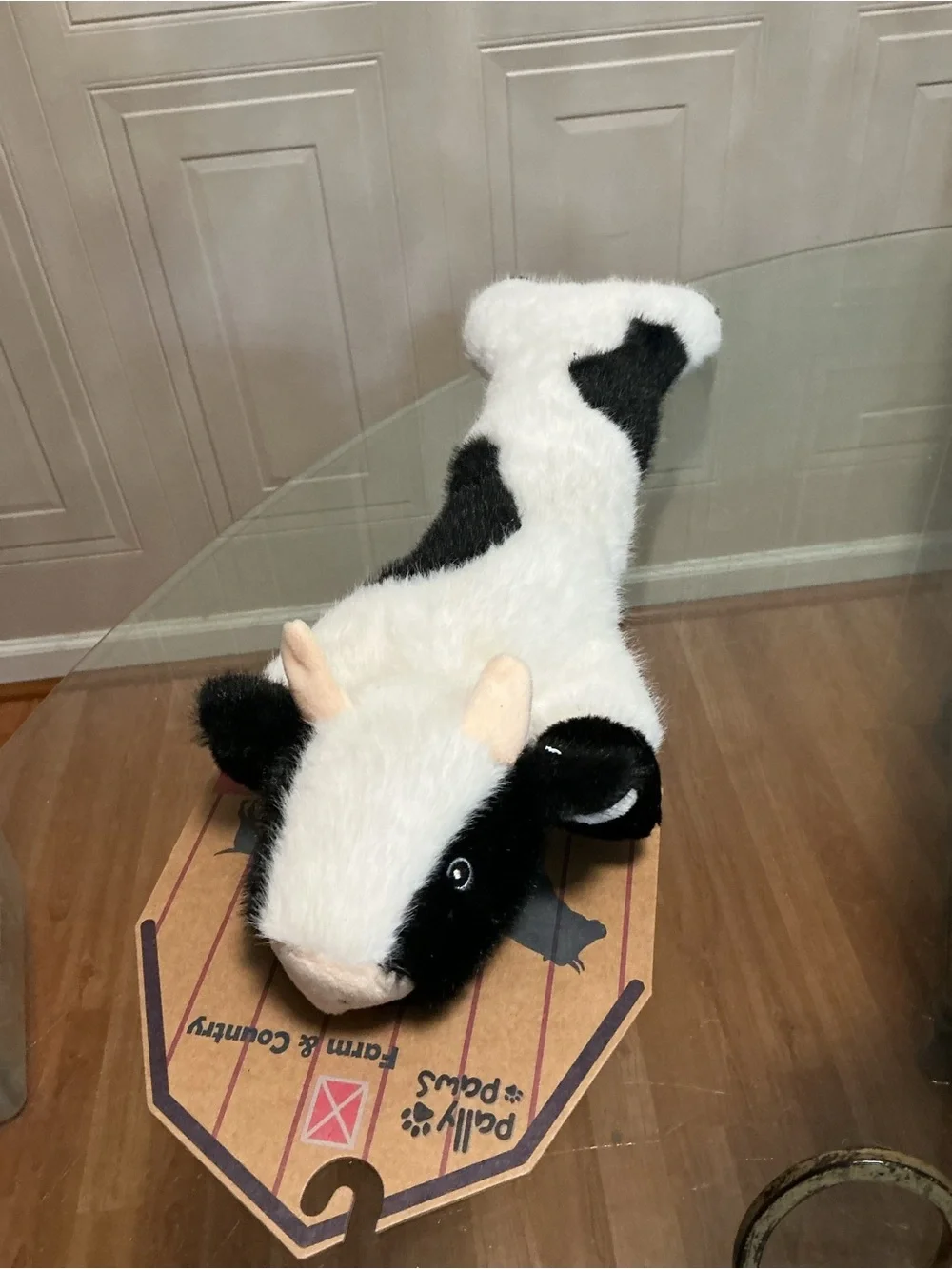 Brand New Pally Paw Long Body  Cow Dog Toy Clinker & Squeaker 24”